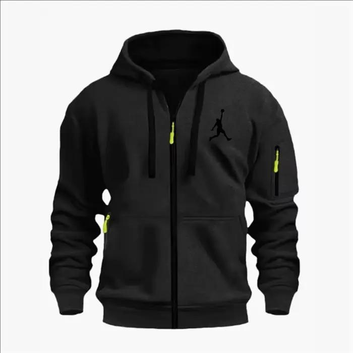 2025 Nouveaux hommes sportifs fermeture éclair bras poche lâche sweat-shirt décontracté hommes à la 