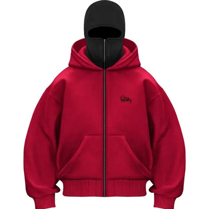 Y2K Ninja Harajuku sweat à capuche zippé chaud Double couche veste froide à la mode motif brodé fran