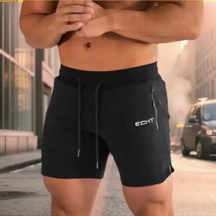 NOUVEAU Fitness zip poche pantalons de survêtement à séchage rapide shorts de jogging hommes été sho