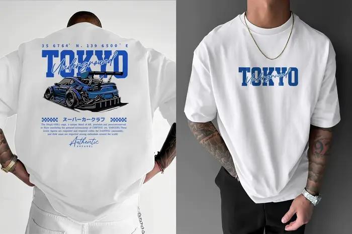 T-Shirt de dérive de voiture de course JDM pour hommes, Design de course de dérive graphique de vite