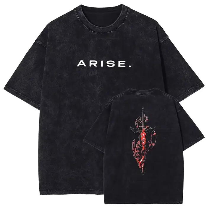 T-shirt ARISE Solo Leveling, T-shirt à motif manga, T-shirt en coton lavé vintage, T-shirt à manches