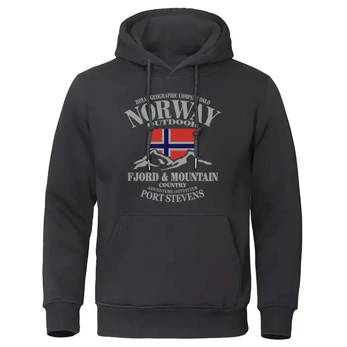 Sweat à capuche de sport à motifs de fjord norvégien à la mode, tendance et confortable pour hommes,