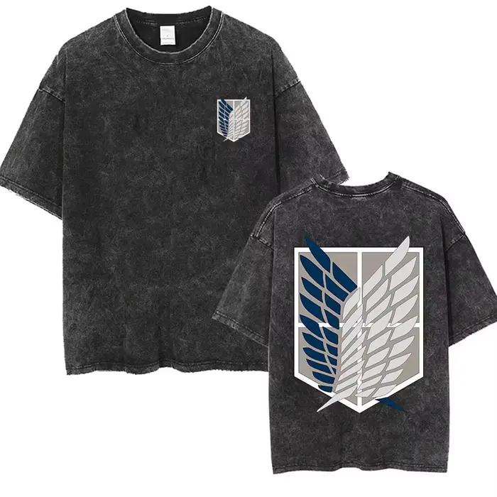 T-shirt imprimé rétro de l'anime « Attack on Titan », Mikasa Ackerman Manman Ellen Yagami, motif san