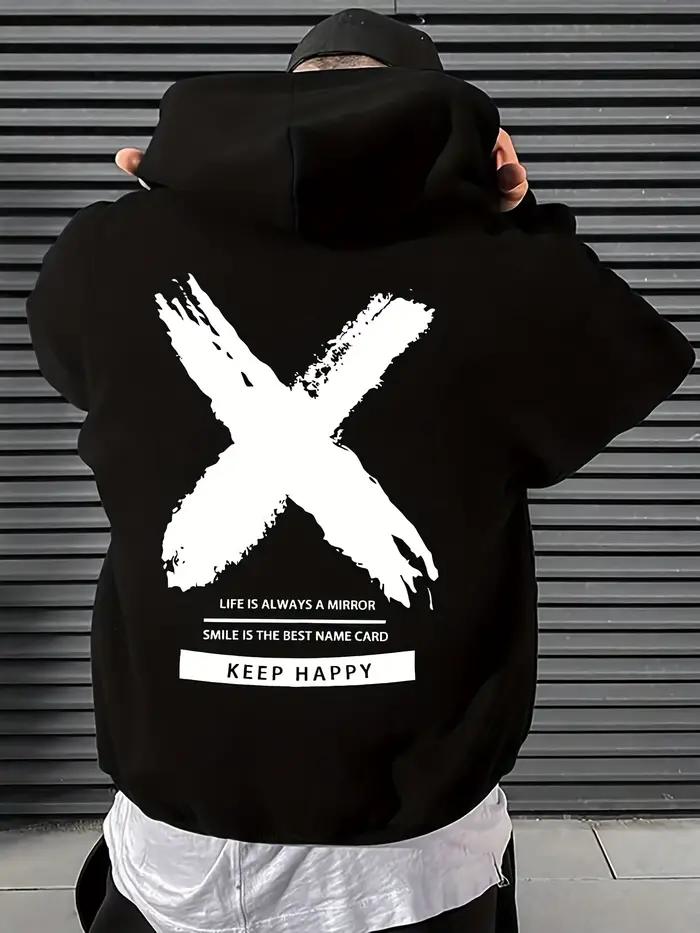 Sweat-shirt à capuche pour homme, style streetwear, hip-hop, avec imprimé lettres, adapté aux vêteme