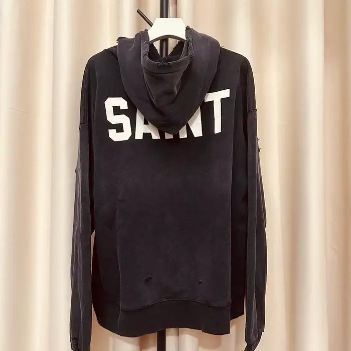 Nouvel arrivage : Sweat à capuche Saint Orange et Noir de haute qualité, coupe oversize, avec imprim