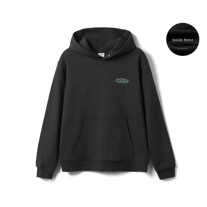 SIMWOOD sweat à capuche chaud pour hommes 340gsm doublure polaire lourde surdimensionné imprimé mont