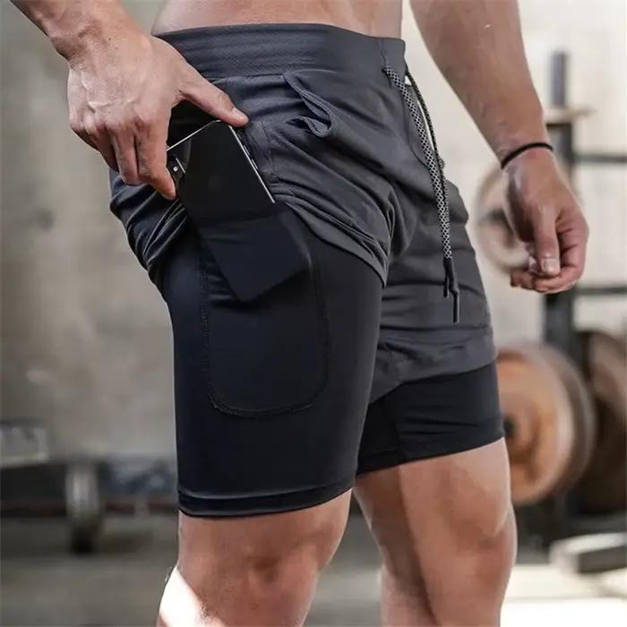 2024 été Shorts de course hommes 2 en 1 Sport Jogging Fitness Shorts formation séchage rapide hommes