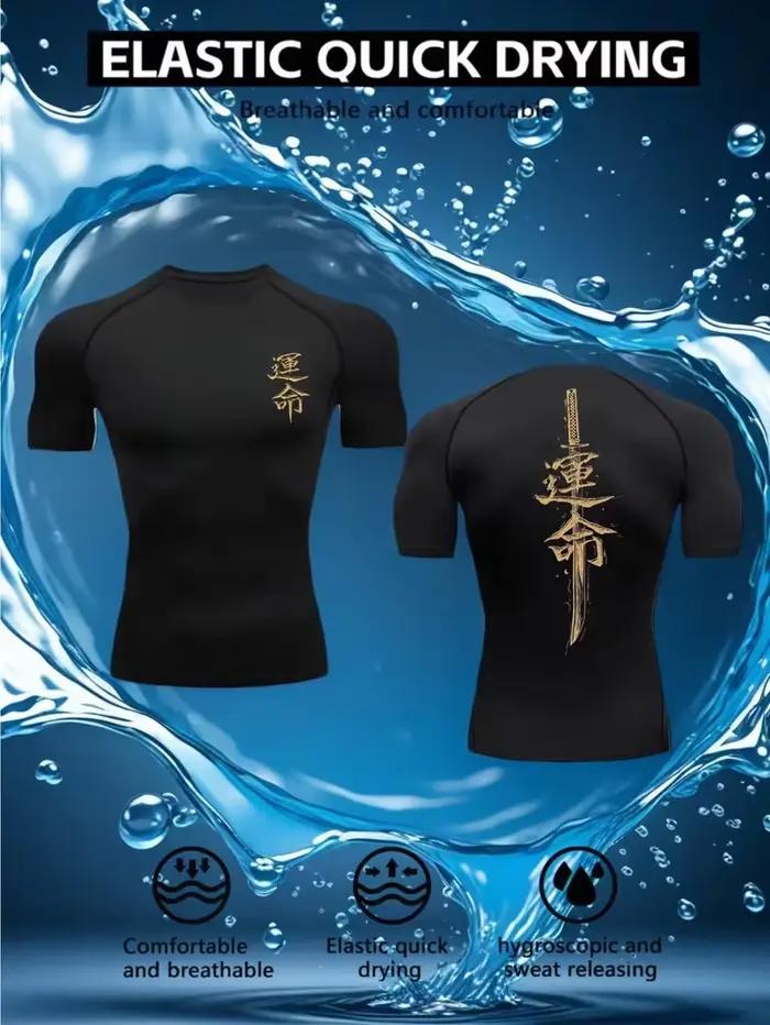 Nouveau t-shirt de sport ajusté pour homme, respirant, anti-transpiration, séchage rapide, adapté po
