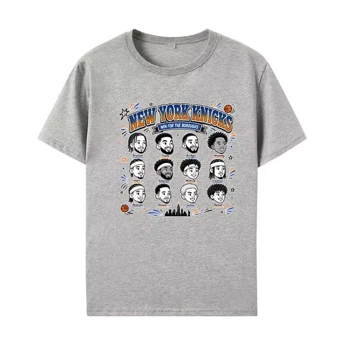 T-shirt New York Knicks Lineup pour hommes et femmes, vêtements d'été en coton, surdimensionné, mode