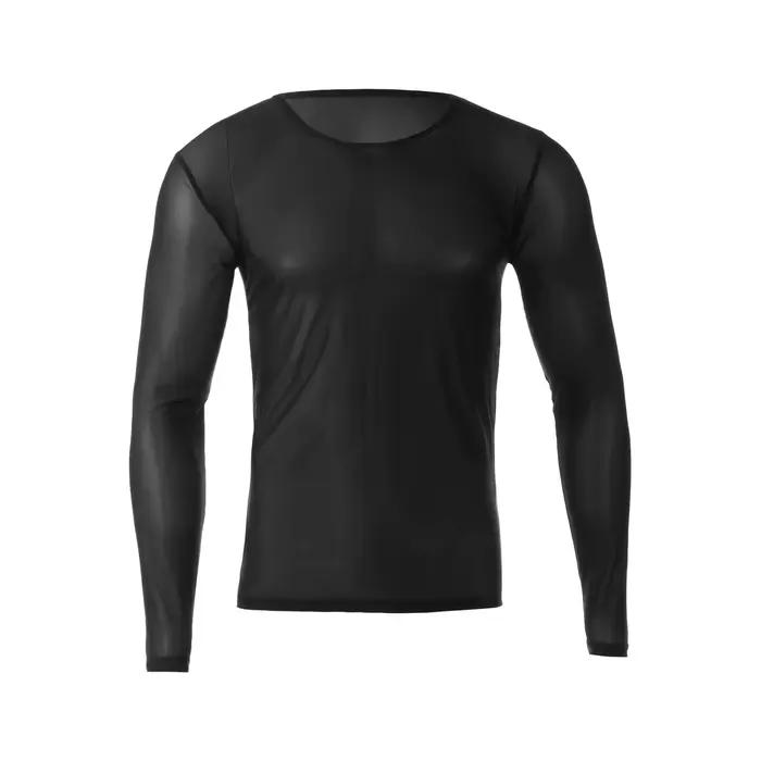 T-shirt transparent unique et sexy pour homme – Hauts décontractés à manches longues pour l'automne 
