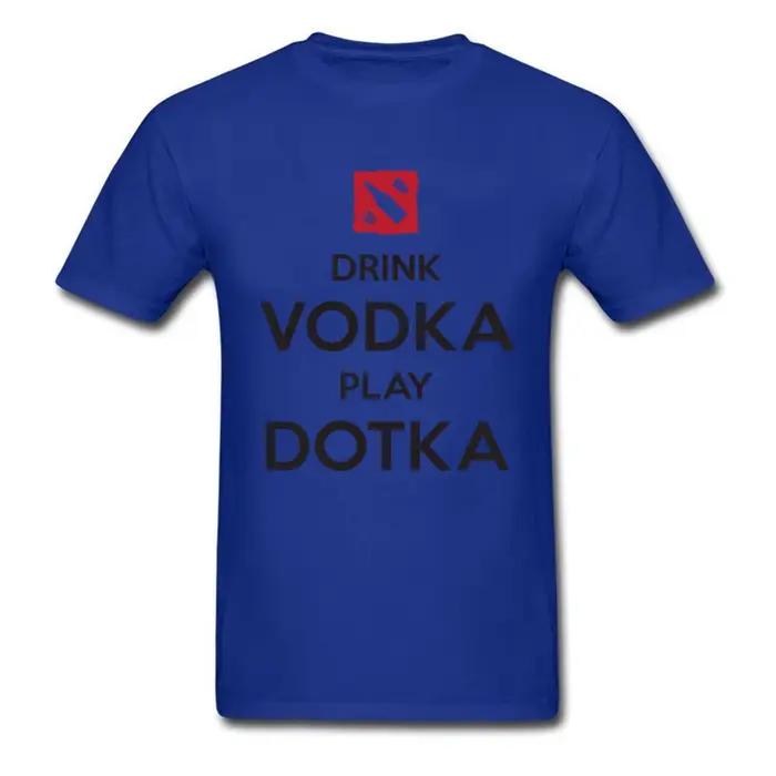 T-Shirt à Col Rond en Coton Blanc pour Homme, Lettres Personnalisées, Vodka Play Dotka