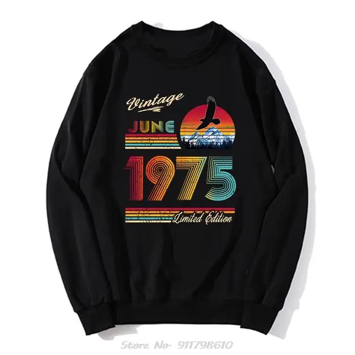 Sweat à capuche à col rond imprimé juin rétro, sweat-shirt graphique, streetwear respirant, pull UNI