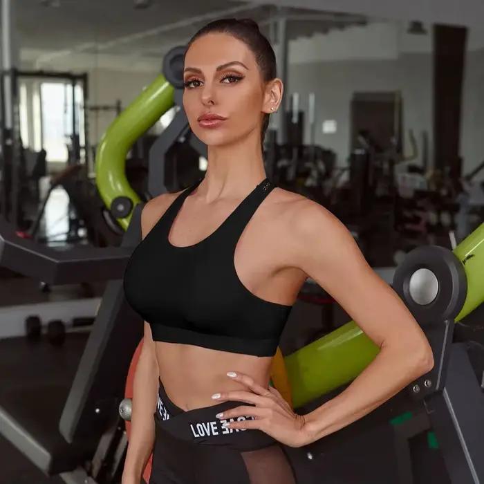 Femmes Sport soutien-gorge Fitness lettres Yoga soutien-gorge tasse course Yoga gymnase Fitness haut