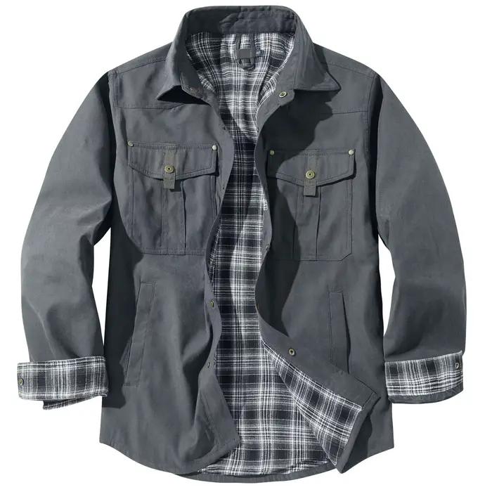Veste western vintage pour homme, veste décontractée en glouton à carreaux, revers, plus