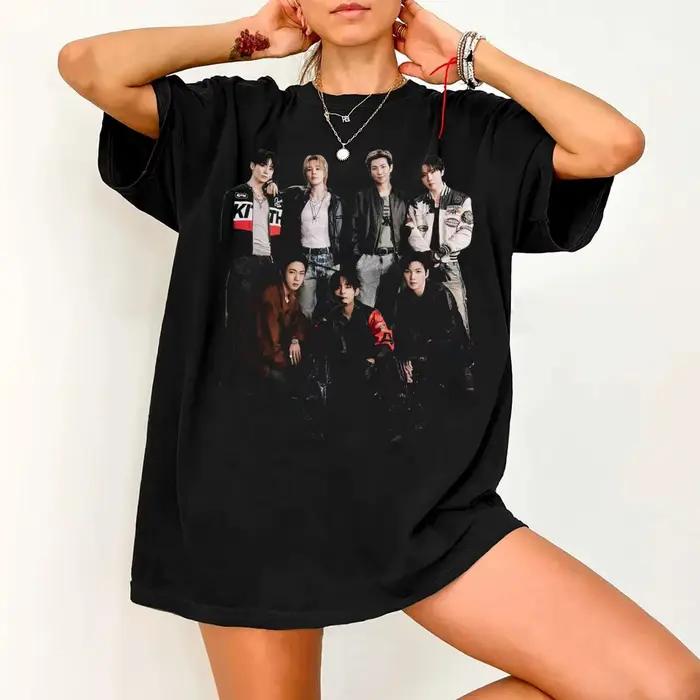 T-shirt graphique BTS ARIRANG 2026 OT7 SWIM Bootleg Tee 7 Members, T-shirt assorti en coton pour hom
