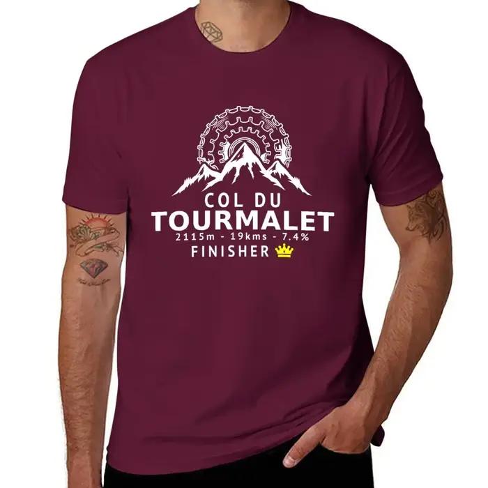 T-shirt col du Tourmalet pour hommes, vêtement estival surdimensionné et mignon