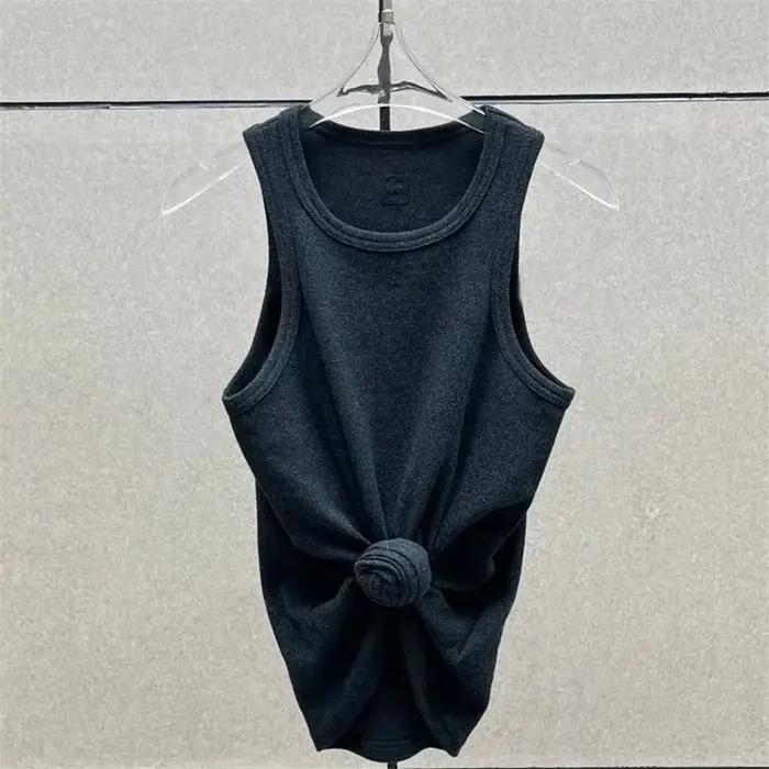 T-shirt femme 2025 été nouveau épaule rembourré coupe ajustée haut à manches courtes pur coton col r