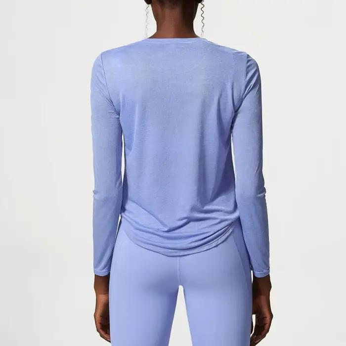 Chemise de Yoga à manches longues pour femmes, plissée sur le côté, ample, haut de gymnastique, resp