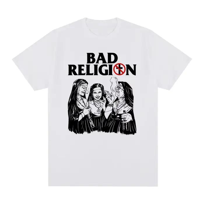 T-shirt vintage BAD RELIGION, style punk rock, coton américain, décontracté, streetwear homme, nouve