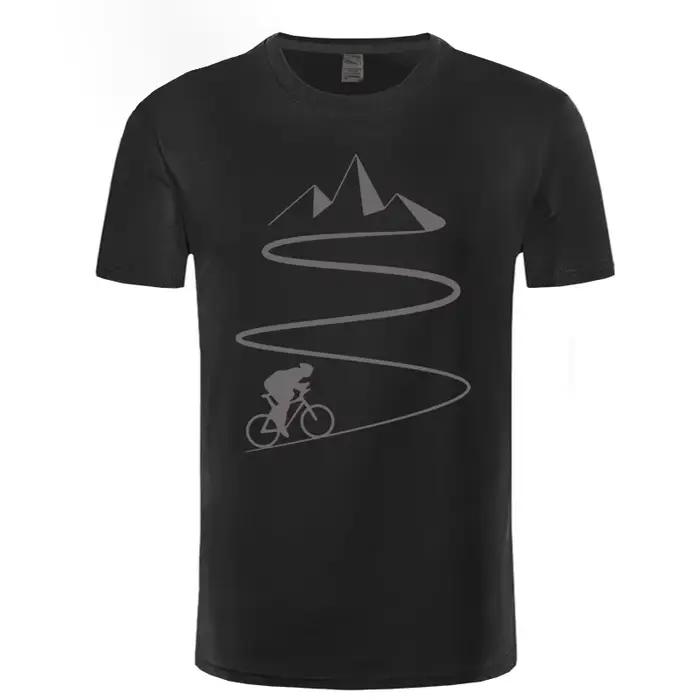 T-shirt de vélo de montagne Heartbeat pour hommes, T-shirt de motard drôle, coton personnalisé, manc