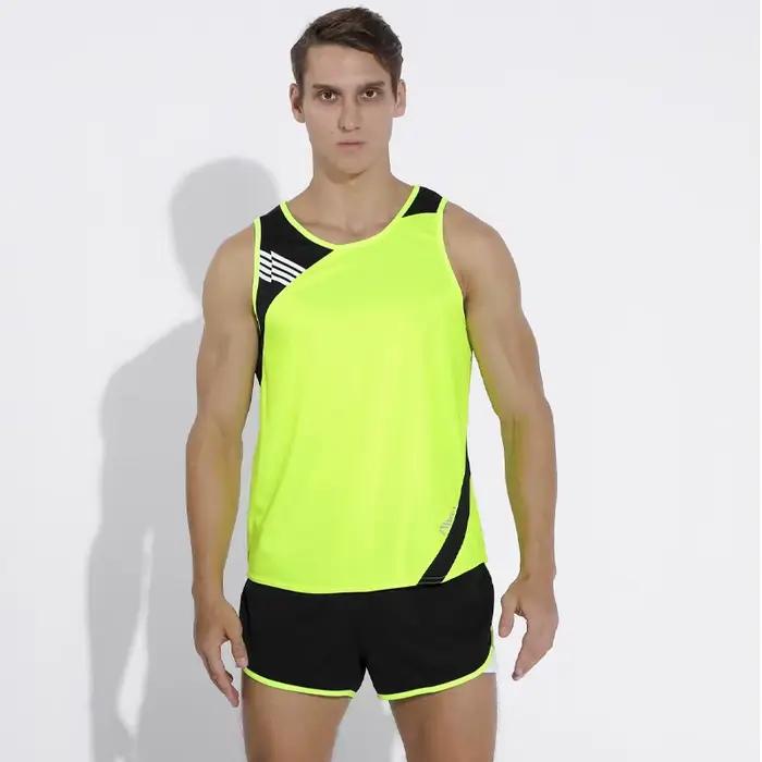 Combinaison de course pour hommes, uniforme de Jogging de sport à séchage rapide, gilet et short à C