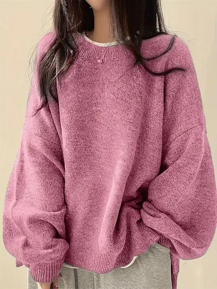 Pull grande taille pour femmes, tricot ample et décontracté, mode automne et hiver, confortable et é