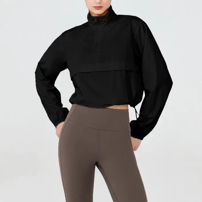 Veste imperméable coupe-vent pour femmes, résistante aux Uv, pour Fitness, course à pied, sport, col