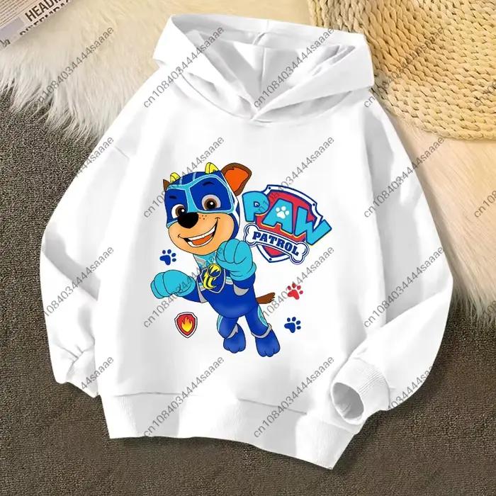 Sweat-shirt à capuche à manches longues pour enfants, imprimé dessin animé PAW Patrol, pull Chase Ru