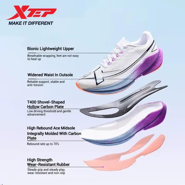 Xtep Shyft 1.0 chaussures de course professionnelles pour hommes 2025 été Marathon amortisseur plaqu