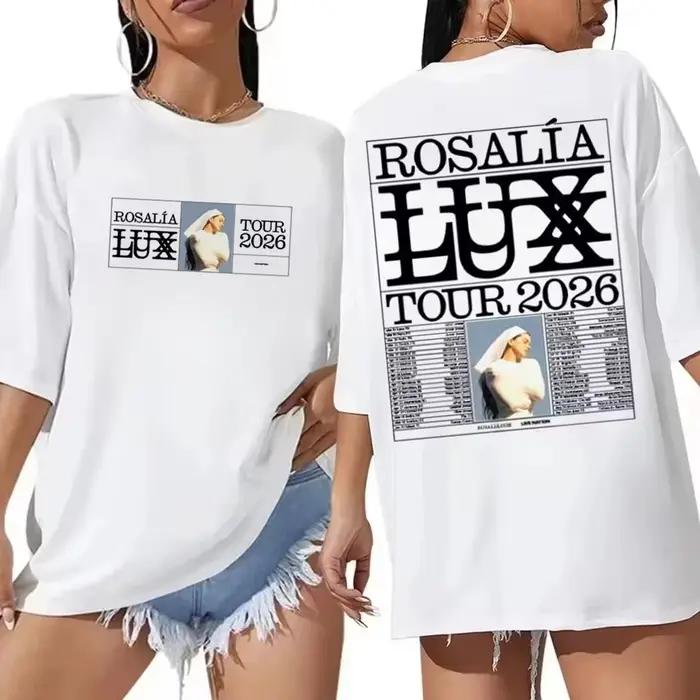 T-shirt Rosalia Lux Tour 2026, imprimé graphique vintage, en coton, T-shirt Rosalia, cadeau rétro po