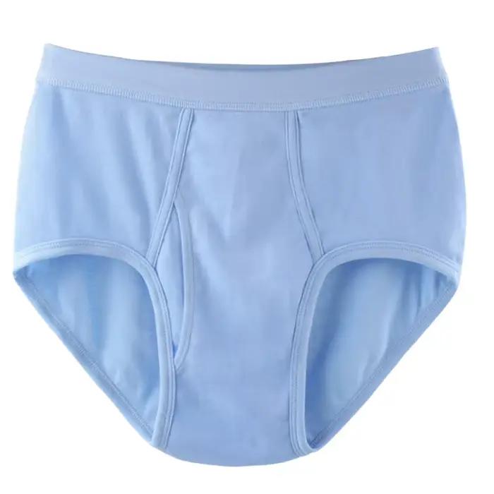 Sous-vêtements monochromes respirants pour hommes, 100% coton, culottes confortables, grande taille,