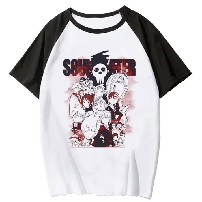 Soul Eater chemise adolescent numérique coloré années 2000 université rétro psychédélique top t-shir