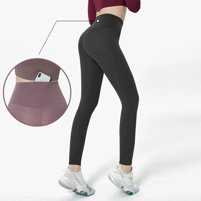 Sensation nue Yoga Leggings fesse levage sport serré poches cachées à la taille gymnastique Fitness 