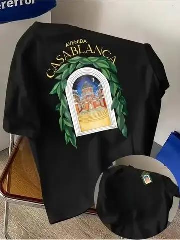 T-shirt en coton avec imprimé Architecture Urbaine Marocaine Fontaine de Casablanca Été 2026 Homme F