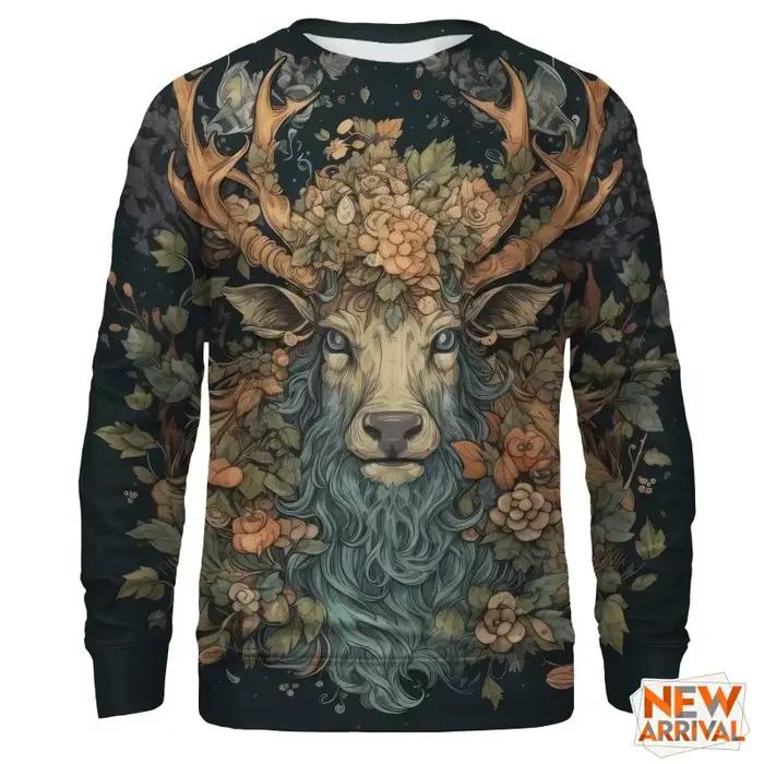 Sweat-shirt à capuche et manches longues pour hommes, imprimé cerf et tigre en 3D, motif ours singe,