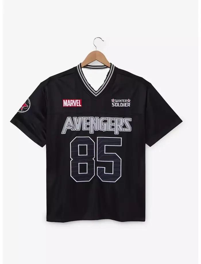 T-shirt Marvel Avengers 85 Winter Soldier pour homme et femme, 2026, col en V noir, vêtements en jer