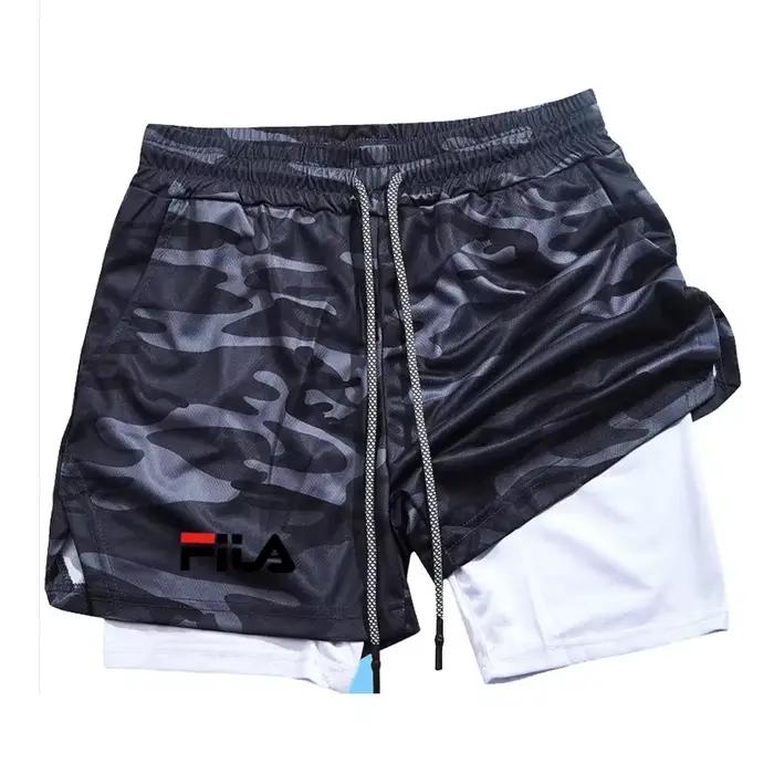 Pantalons de jogging à double couche, pantalons de sport tendance printemps-été, adaptés au fitness,