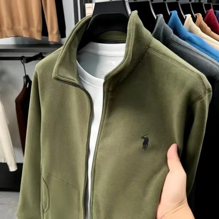 Veste à fermeture éclair brodée de poney pour hommes marque de styliste haut de gamme mode poche dou