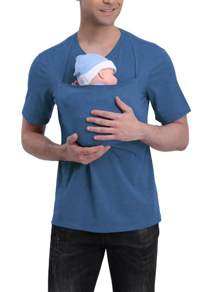 T-shirt multifonctionnel en coton pur épaissi, nouvelle version de haute qualité, Kangourou Papa Kan