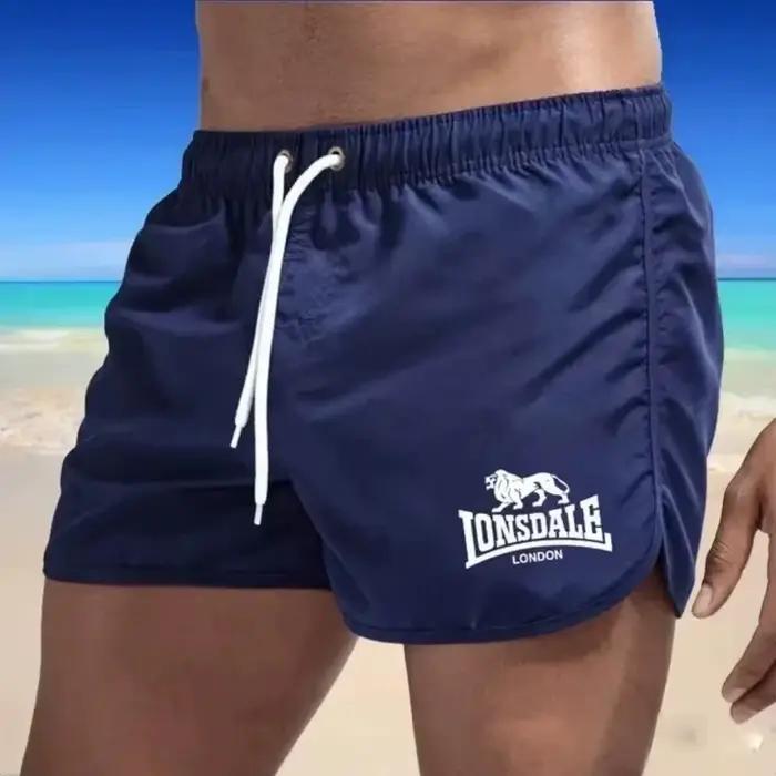 Shorts de plage imprimés pour hommes Lonsdale, shorts de course, shorts de bain, shorts de sport à s