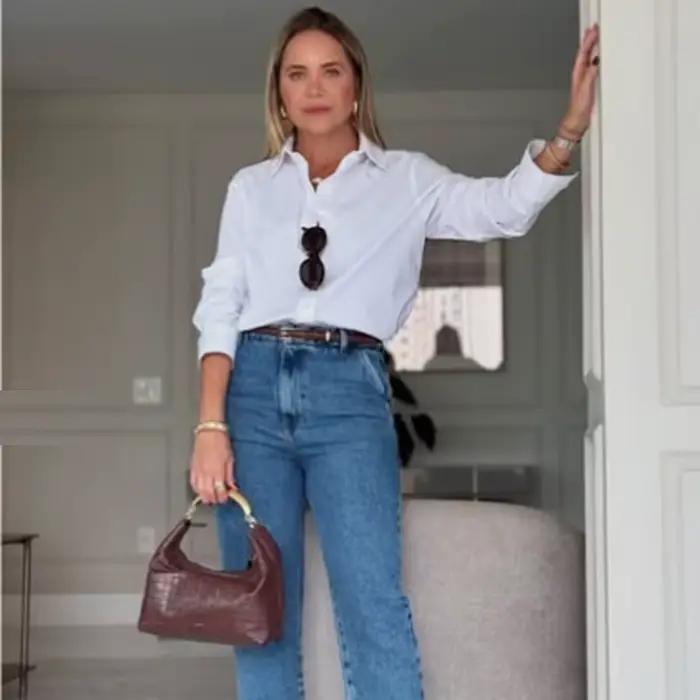 HXAO femme 2025 chemises et chemisiers surdimensionnés printemps été 2025 femme élégante boutonnée à