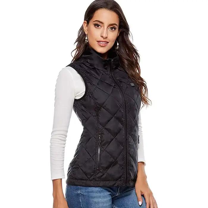 Gilet chauffant USB pour femme, gilet intelligent en coton, à infrarouge, pour patinage électrique, 