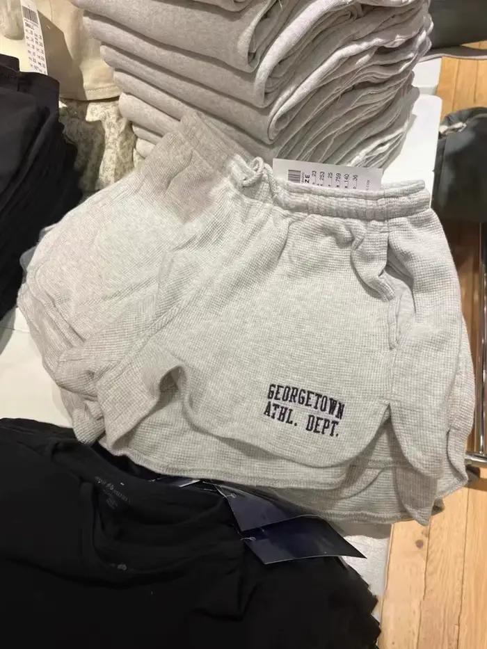 Nouveau jaune gaufre décontracté sweats femmes été coton taille haute été Shorts décontracté solide 