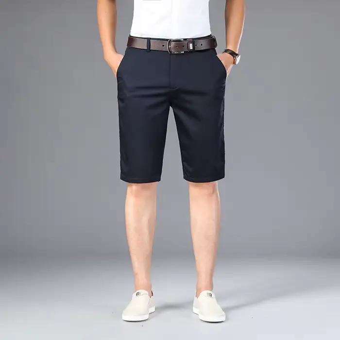 Short décontracté pour hommes, 6 couleurs, droit, élastique, mode Business, pantalon court fin, marq