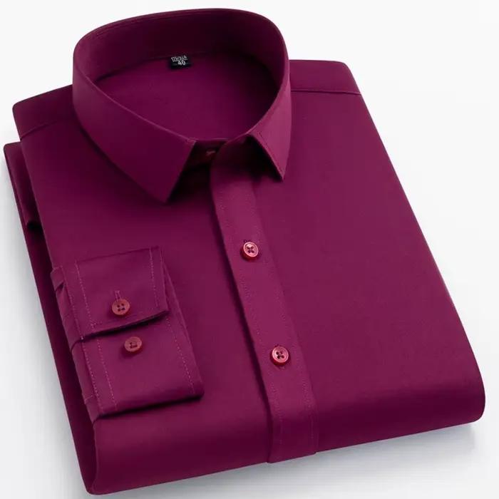 BAMBOOPLE chemises de bureau sans fer pour hommes dernières affaires douces Anti-rides sans poche in