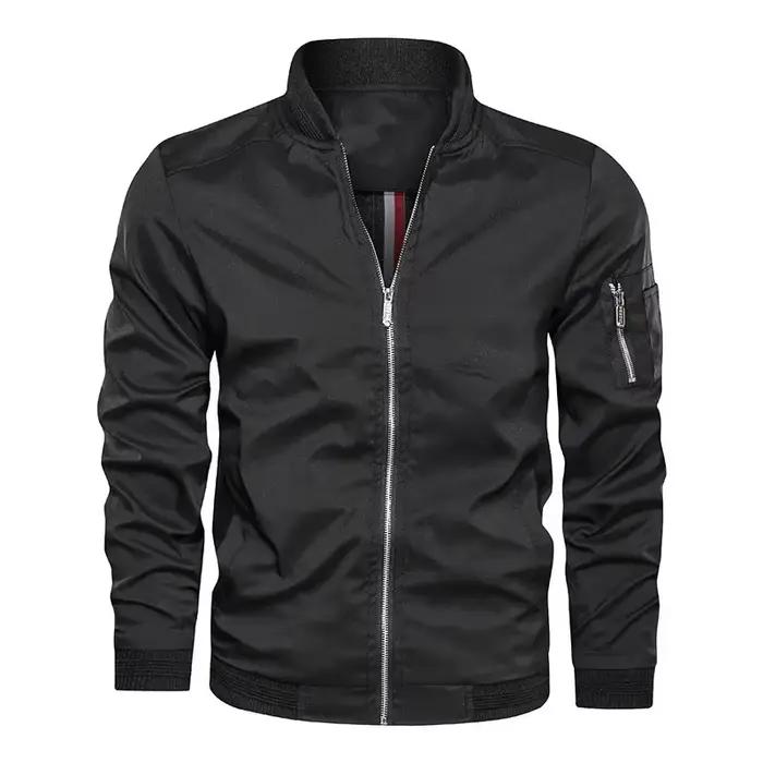 Blouson Bombardier observateur et Décontracté pour Homme, Coupe-Vent, Manteau à Fermeture Éclair ave