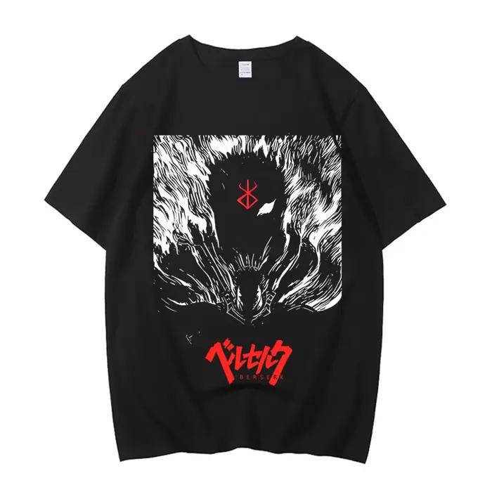 Anime Berserk T-shirt D'été Hommes Femmes Haute Qualité Coton Manches Courtes T-shirt Imprimé T-Shir