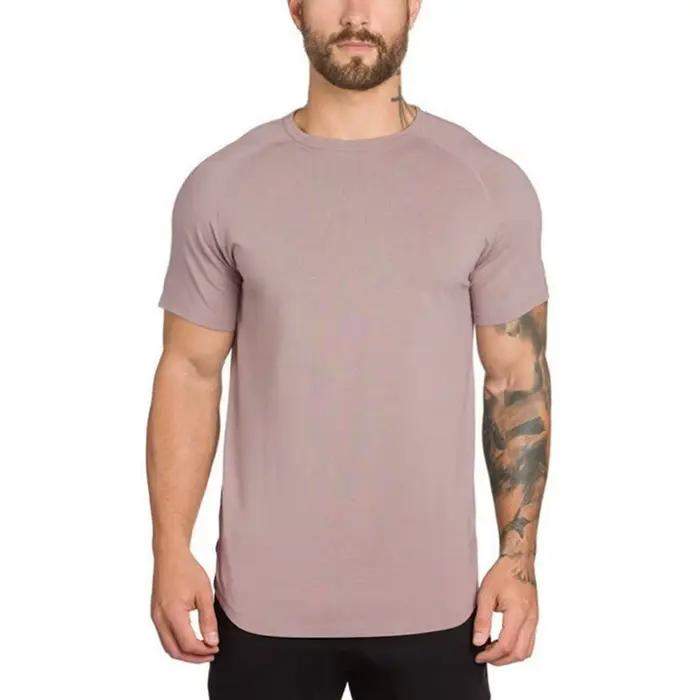 T-shirt à manches courtes et col en V pour homme, vêtement de marque, respirant, slim, de sport, de 