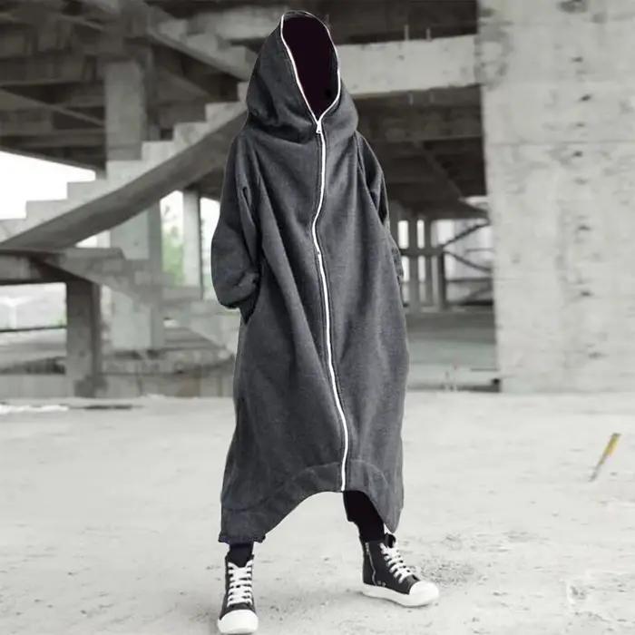 Sweat à capuche surdimensionné pour hommes vêtements d'extérieur Harajuku mode foncé corps complet f