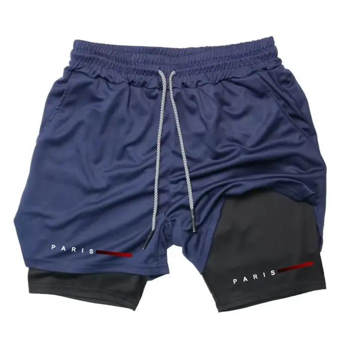 Shorts de course pour hommes 2 en 1, double couche, vêtements de sport, short de fitness, pantalon d